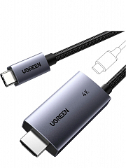 Адаптер однонаправленный UGREEN CM675 (55330) USB-C - HDMI 4K@60Hz с одновременной зарядкой