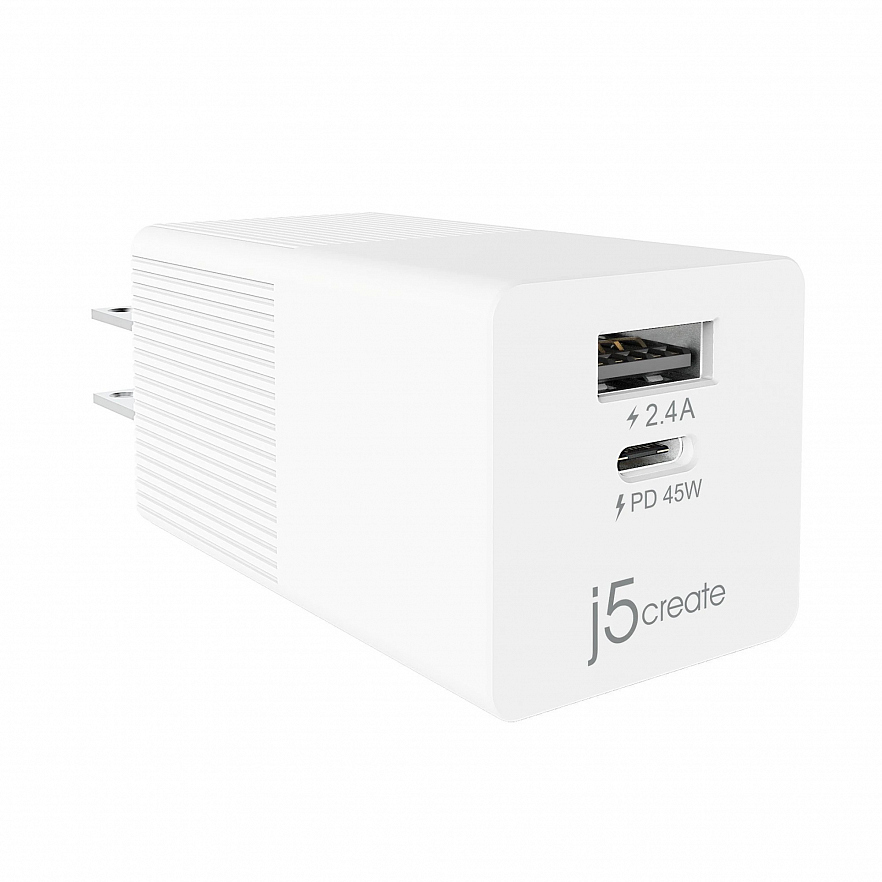 Сетевое зарядное устройство j5create 45W Dynamic PD USB-C Mini Charger (JUP2445)