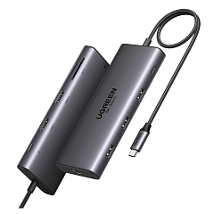 Конвертер UGREEN CM639 (15534) Revodok Pro 10 в1 8K@30Hz USB-C - USB3.0 -USB-C3.0 - 2 шт HDMI