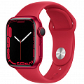 Умные часы Apple Watch Series 7 45 мм, алюминий (PRODUCT)RED, спортивный ремешок красного цвета