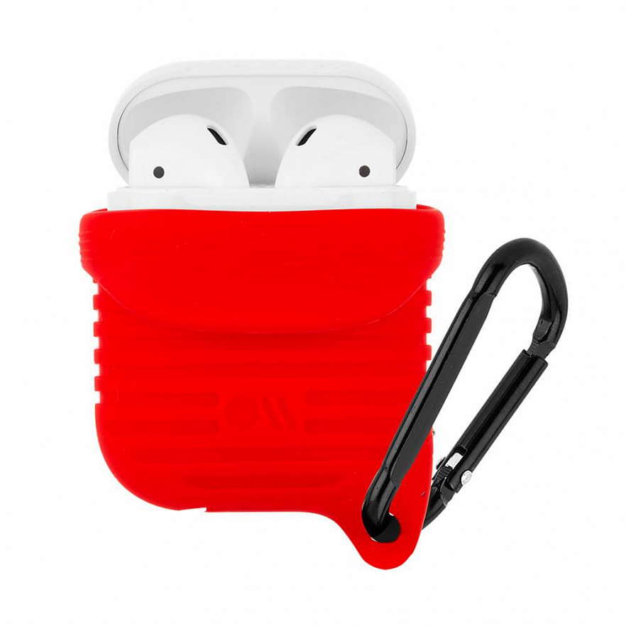 Чехол Case-Mate Tough Water Resistant Case для AirPods красный / чёрный карабин
