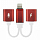 Разветвитель Double Lightning Audio / Charge для iPhone красный (с белым проводом)