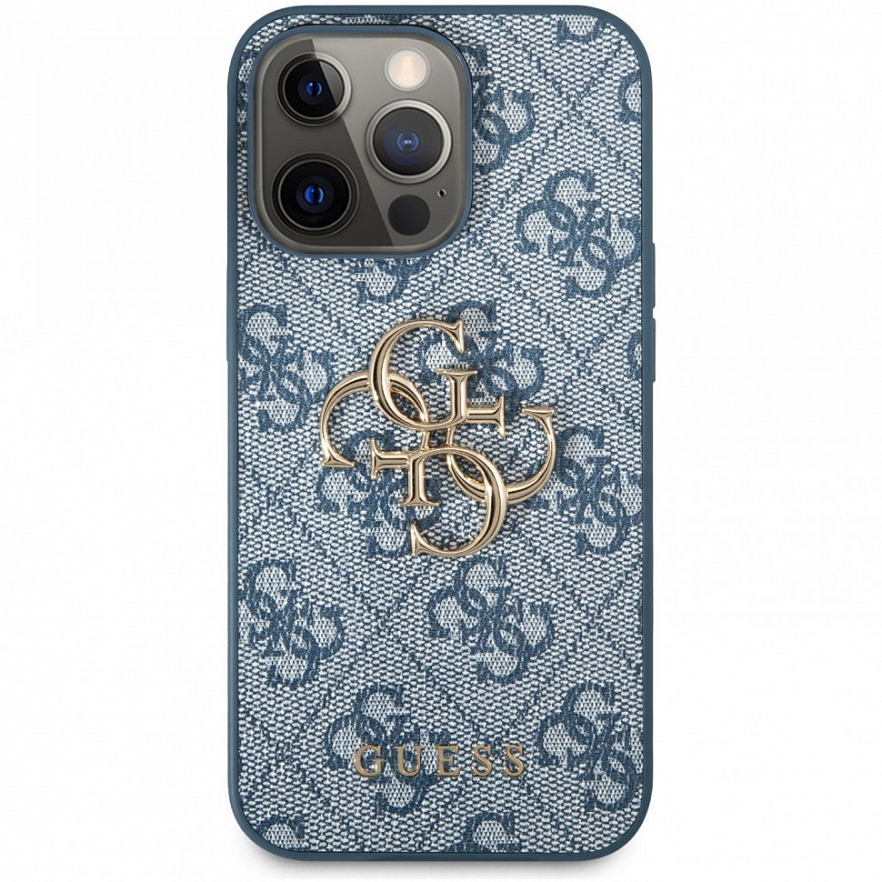 Чехол Guess PU 4G Big Metal Logo Hard для iPhone 13 Pro Max синий (GUHCP13X4GMGBL)