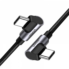 Кабель угловой UGREEN US323 (70529) Angled USB-C Cable Aluminum Case with Braided (1 метр) чёрный