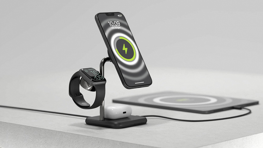 Беспроводное зарядное устройство Zens 4-in-1 MagSafe + Watch Wireless Charging Station белое (ZEDC22W/00)