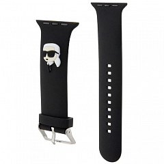 Ремешок CG Mobile Lagerfeld 3D Rubber NFT Karl Head для Apple Watch 42/44/45 мм чёрный