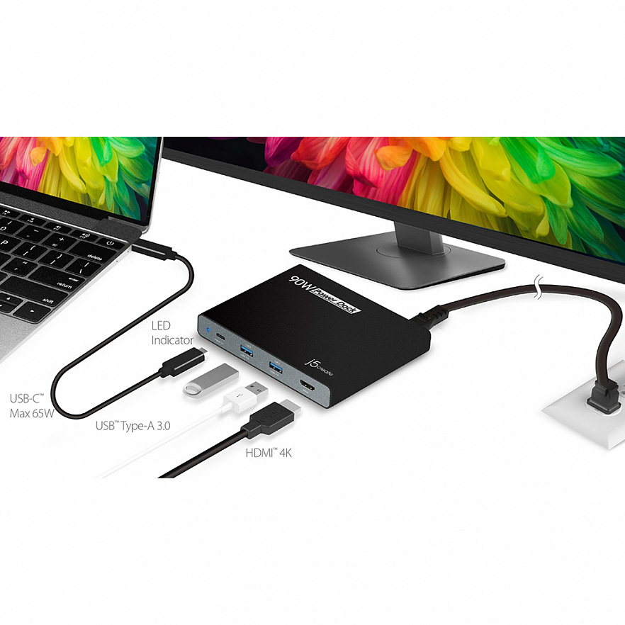 Док-станция j5create 90W Built-in USB-C Travel Dock (JCDP392)