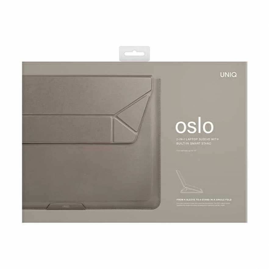 Чехол Uniq Oslo для MacBook Pro 14 (M1/M2, 2021-2023) серый (Stone Grey)