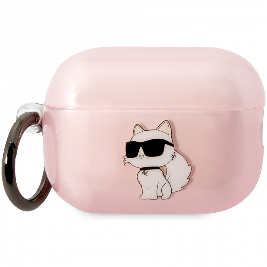 Чехол CG Mobile Karl Lagerfeld TPU with ring NFT Choupette для Airpods Pro 2 (2022) розовый (Translucent Pink)