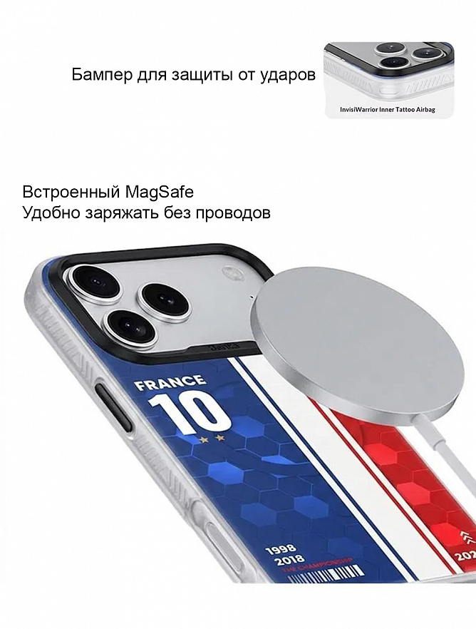 Чехол Benks для iPhone 17 Pro Max Dynamic France D3 Soccer (2026)