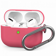 Чехол Royal Edition Silicone Case с карабином для AirPods Pro гибискус