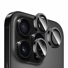 Защитное стекло на камеру BlueO Camera Lens SAPPHIRE Alloy для iPhone 16 Pro/16 Pro Max, 3 шт. (+instal) Чёрный титан
