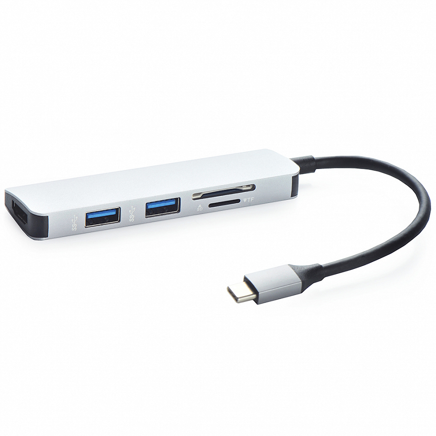 Мульти хаб Expander USB-C to HDMI 4K / 2 x USB / SD / microSD серебристый