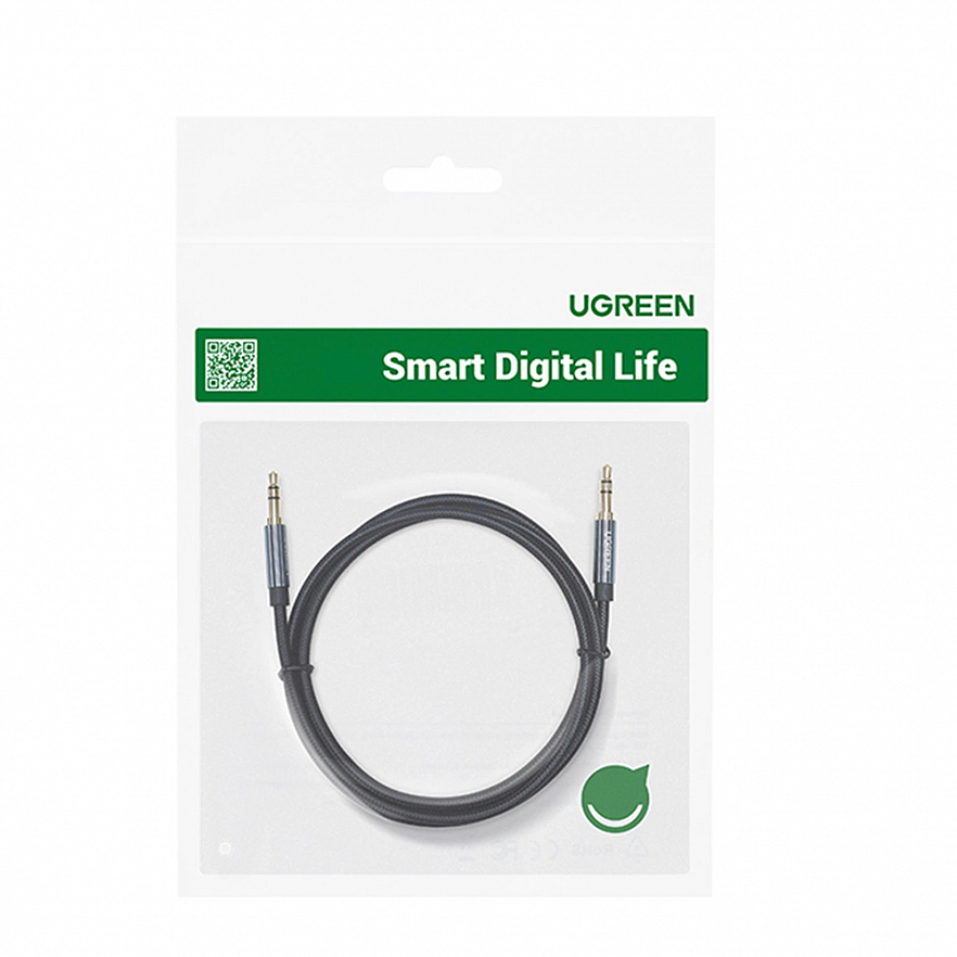 Кабель Ugreen AV112 (10685) 3.5 mm Male с позолоченым покрытием плетеный - 1 метр