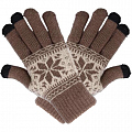 Перчатки шерстяные Beewin Smart Gloves для iPhone/iPod/iPad/etc коричневые (размер L)