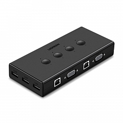 Свитч Ugreen CM154 (50280) 4-Port VGA/USB KVM Switch Box чёрный