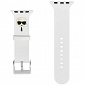 Ремешок CG Mobile Lagerfeld Silicone Karl Head для Apple Watch 42/44/45 мм белый
