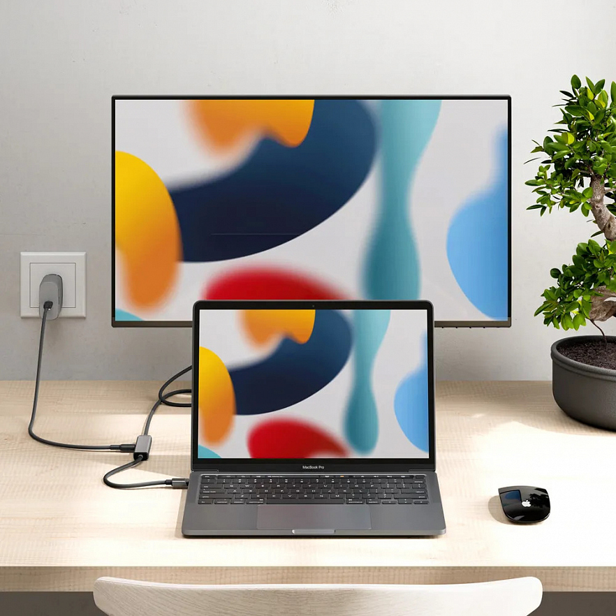 Гибридный кабель-адаптер Alogic Ultra Series (2 метра) USB-C — HDMI 4K PD 100W чёрный