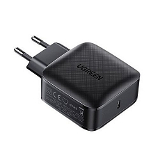 Зарядное устройство UGREEN CD217 (70817) USB-C 65W PD GaN Fast Charger EU чёрное