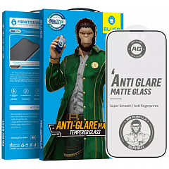 Защитное стекло Blueo 2.5D Silk Anti-glare Anti-Static (матовое) 0.26 мм для iPhone 14 Pro с чёрной рамкой