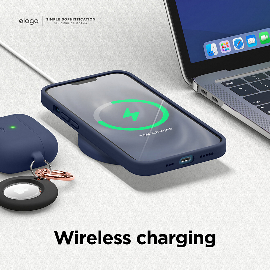 Чехол Elago Soft Silicone Case для iPhone 13 синий (Jean Indigo)