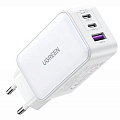 Сетевое зарядное устройство UGREEN CD244 (15334) Nexode USB-A+2*USB-C 65W GaN Tech Fast Charger EU белое