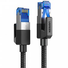 Кабель Ugreen NW153 (80429) CAT8 Shielded Round Braided Cable RJ45 (1 метр) чёрный
