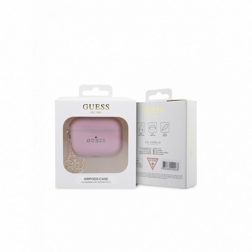 Чехол CG Mobile Guess Saffiano 4G Charm для AirPods Pro 2 (2022) розовый