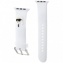 Ремешок CG Mobile Lagerfeld 3D Rubber NFT Karl Head для Apple Watch 38/40/41 мм белый