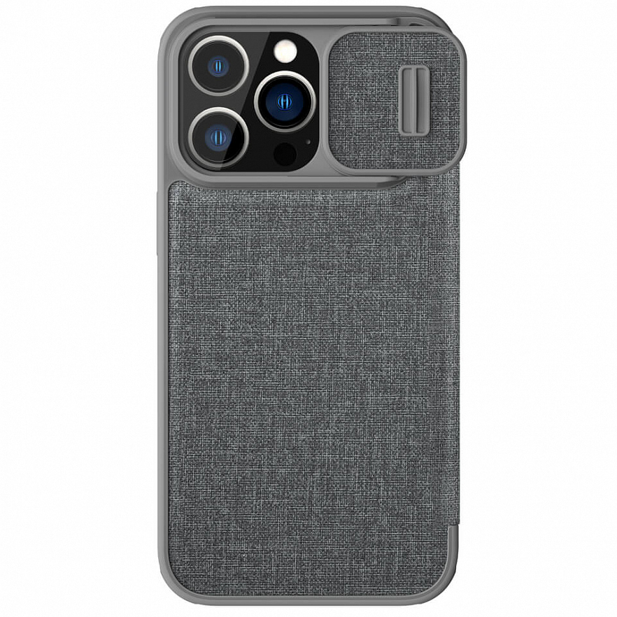 Чехол Nillkin Qin Pro Cloth для iPhone 14 Pro серый
