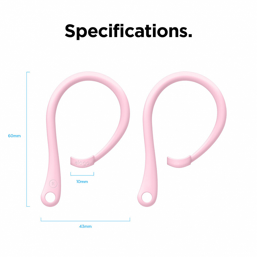 Крепления Elago EarHook для AirPods (все модели) Розовые (Lovely Pink)