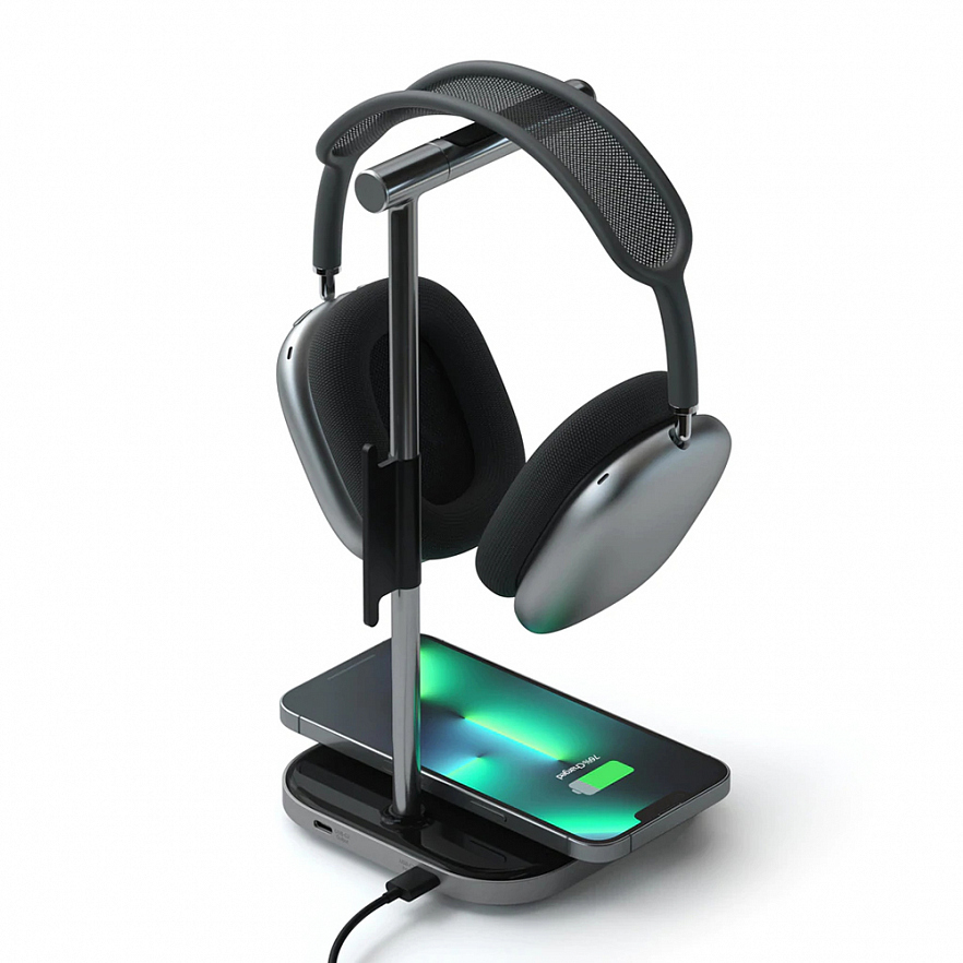 Подставка для наушников с беспроводной зарядкой Satechi 2-in-1 Headphone Stand with Wireless Charger (ST-UCHSMCM)