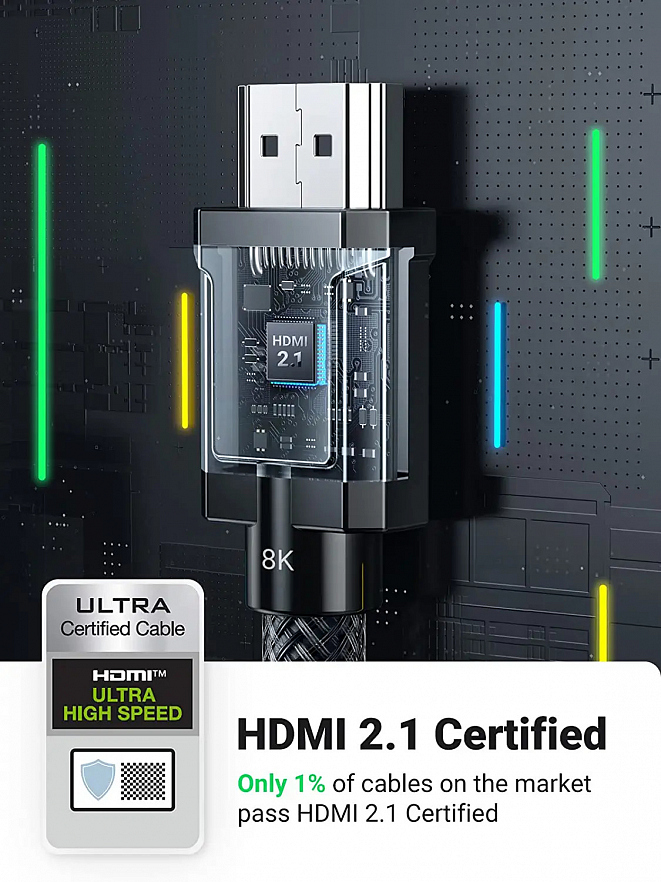 Кабель Ugreen HD135 (80602) 8K HDMI - HDMI - Male цинковый нейлоновый - 3 метра
