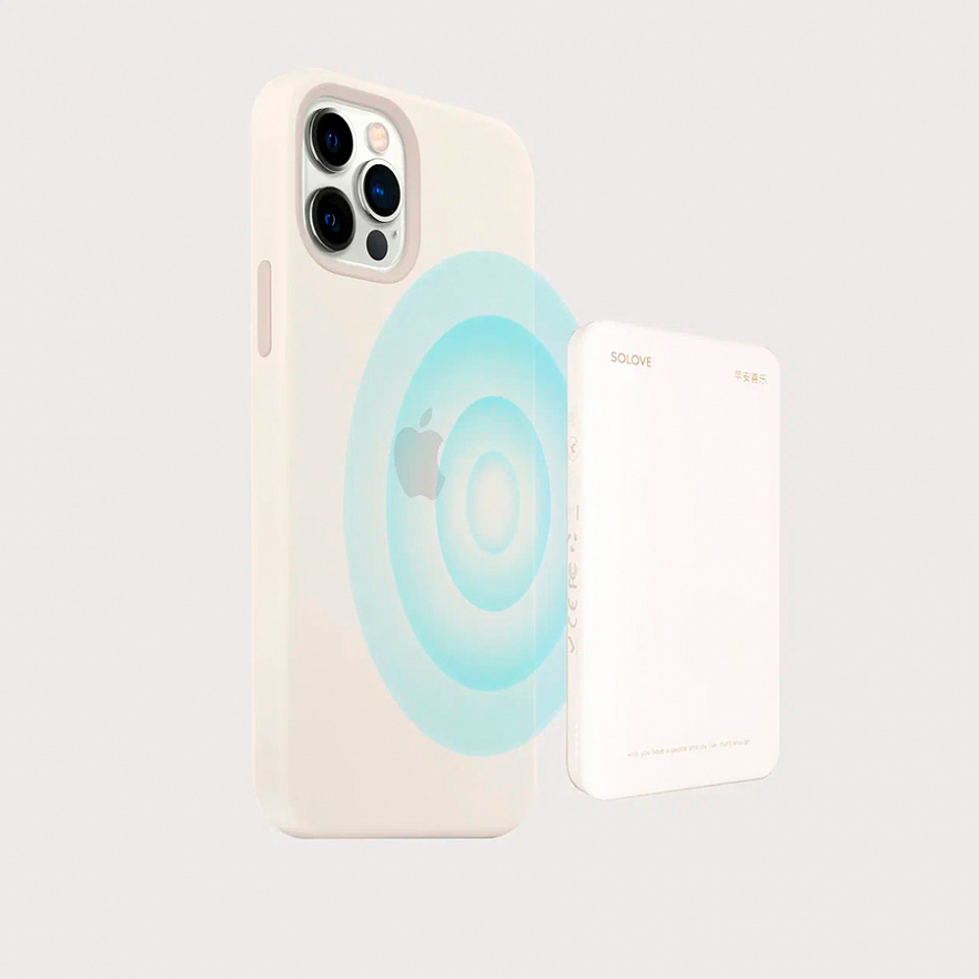 Внешний аккумулятор SOLOVE W12 Magnetic MagSafe 20W 5000 мАч белый