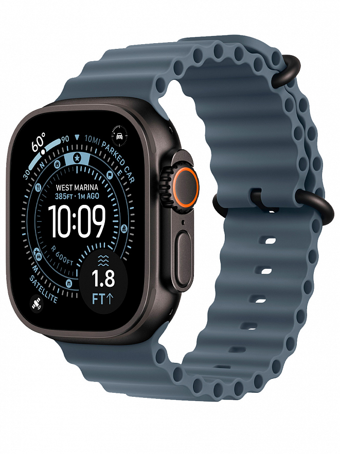 Часы Apple Watch Ultra 3 Black 49 мм Ocean Band синий ремешок