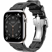 Умные часы Apple Watch Series 10 Hermes 46 мм, спортивный ремешок Kilim черного цвета