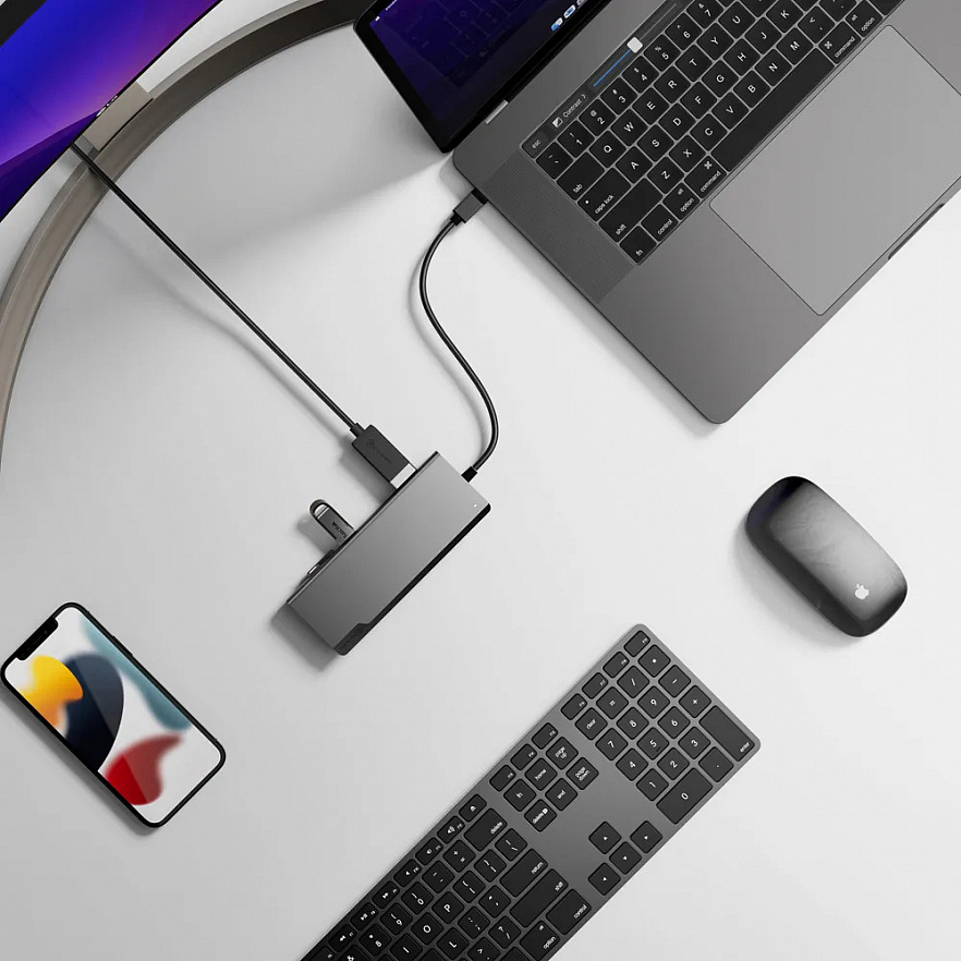 Адаптер Alogic Ultra Series USB-C Dock plus Gen 2 PD 100W серый космос
