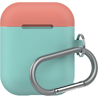 Чехол LAB.C Silicone Capsule 2in1 для Airpods мятный Mint (коралловая Coral/лимонная Lemon крышки)