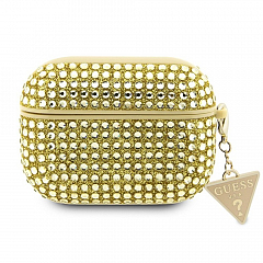 Чехол CG Mobile Guess для Airpods Pro 2 Diamond Rhinestone with Triangle charm Gold - Золотой