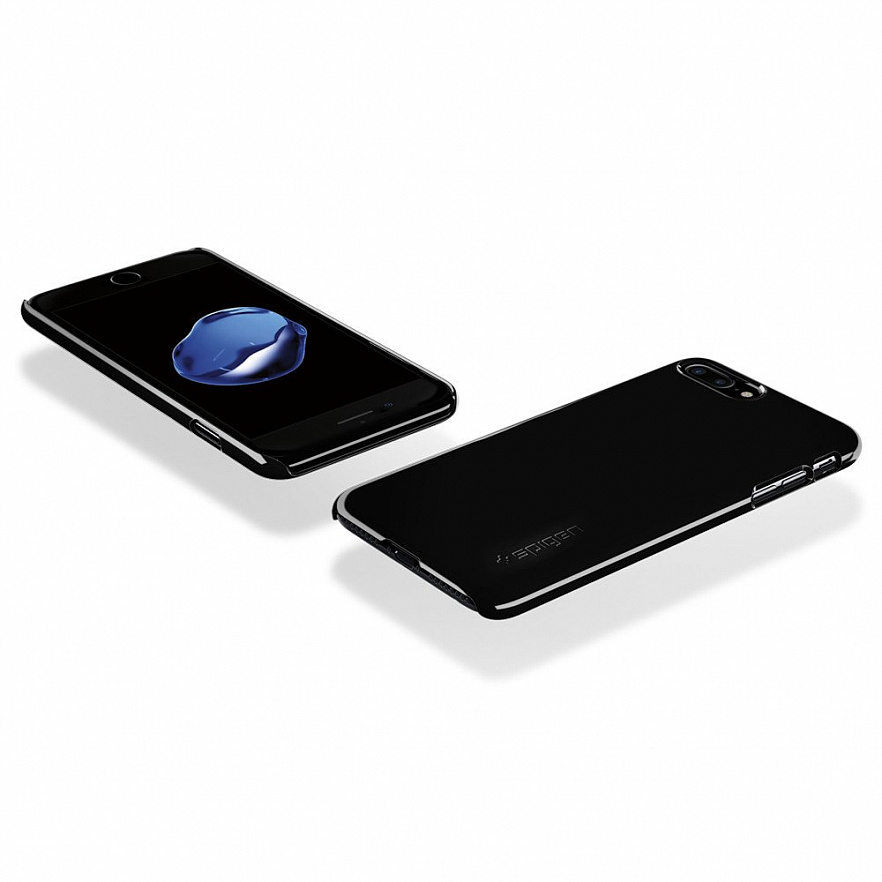 Чехол Spigen Thin Fit для iPhone 7 и 8 Plus (Айфон 7 Плюс) ультрачёрный (043CS20854)