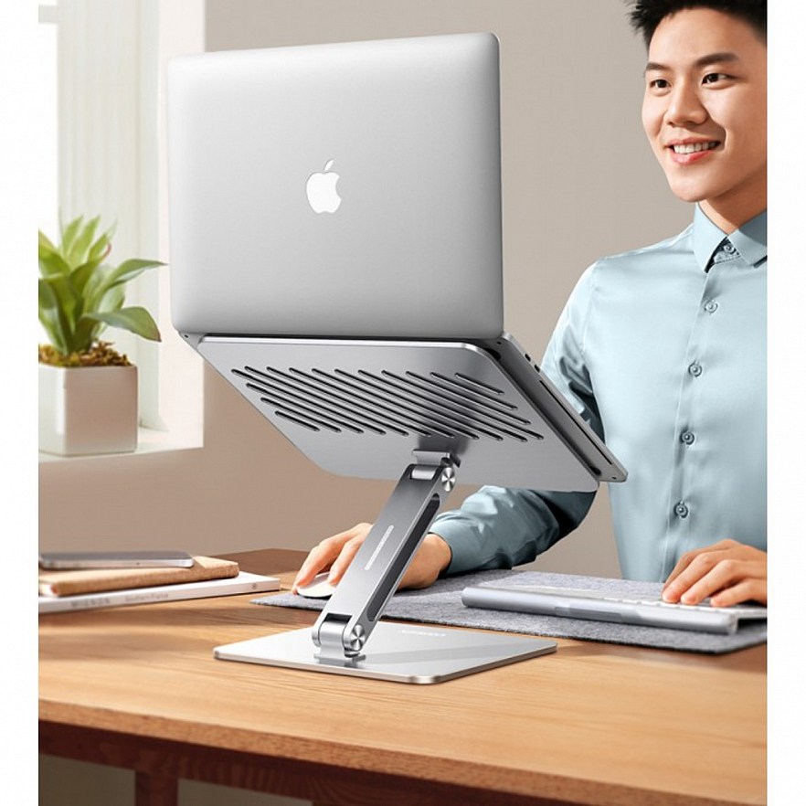 Подставка складная Ugreen LP339 (40291) Foldable Laptop Riser для ноутбуков серебристая