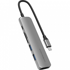 Мульти Хаб HyperDrive BAR 6-in-1 USB-C Hub серебристый (HD22E-SILVER)