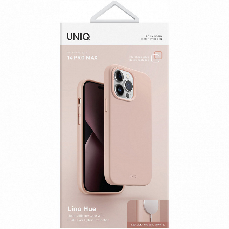 Чехол Uniq LINO MagSafe для iPhone 14 Pro Max Розовый (Pink)