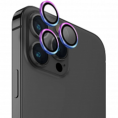 Защитное стекло на камеру Uniq OPTIX Camera Lens protector Aluminium для iPhone 15 Pro Max разноцветное Iridescent