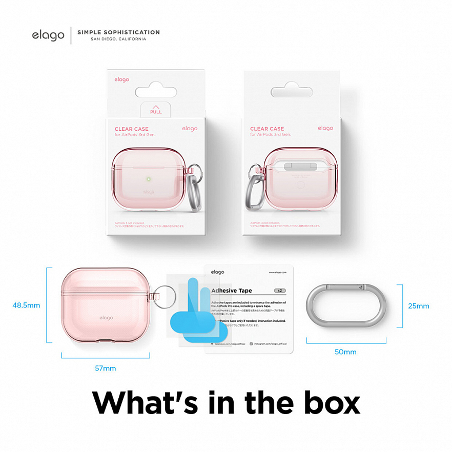 Чехол Elago Clear Case для AirPods 3 розовый (Lovely Pink)