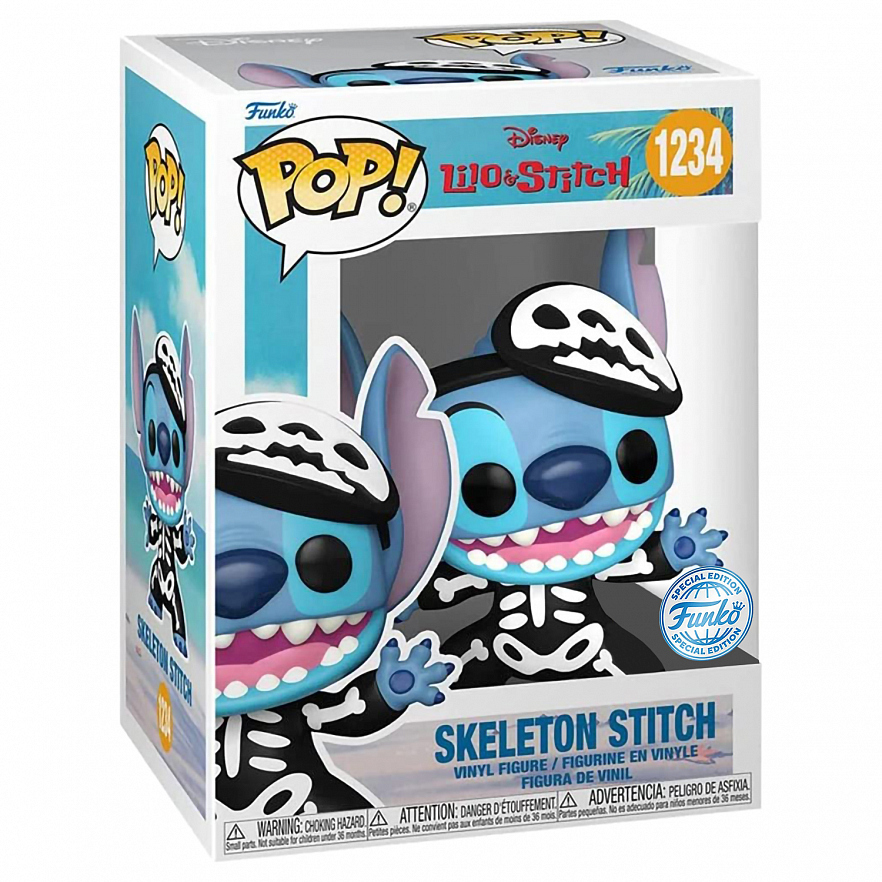 Коллекционная фигурка Funko POP! Disney Lilo & Stitch Skeleton Stitch w/(GW) Chase (Exc) (1234) 66330