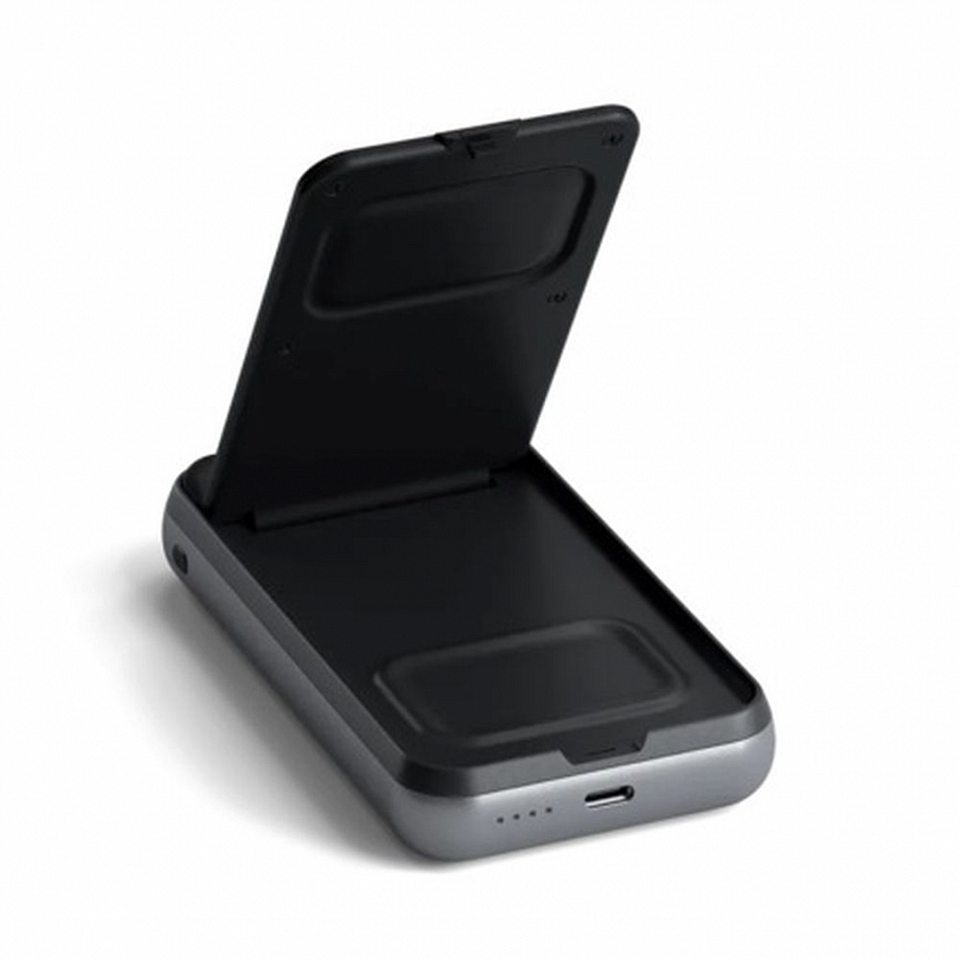 Складная док-станция Satechi Duo Wireless Charger Stand (ST-UCDWPBSM) - Серый космос
