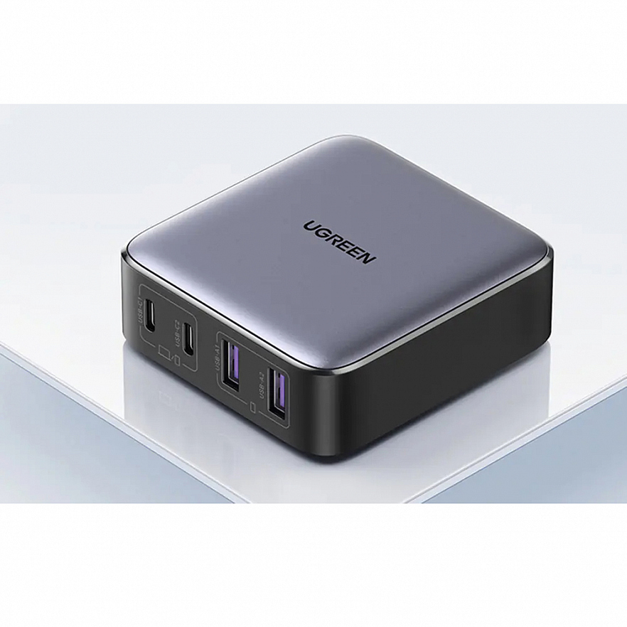 Сетевое зарядное устройство Ugreen CD327 Nexode 2 x USB-C / 2 x USB-A GaN 65Вт серое 