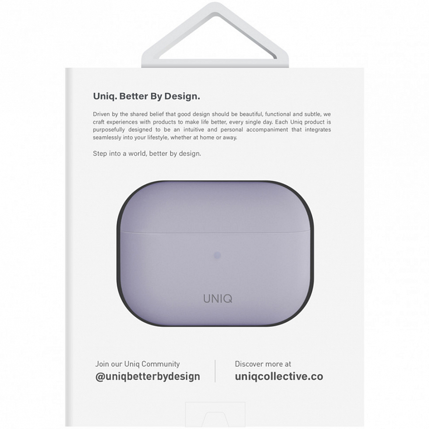 Чехол Uniq LINO Liquid silicone для Airpods Pro 2 Лавандовый (Lavender)