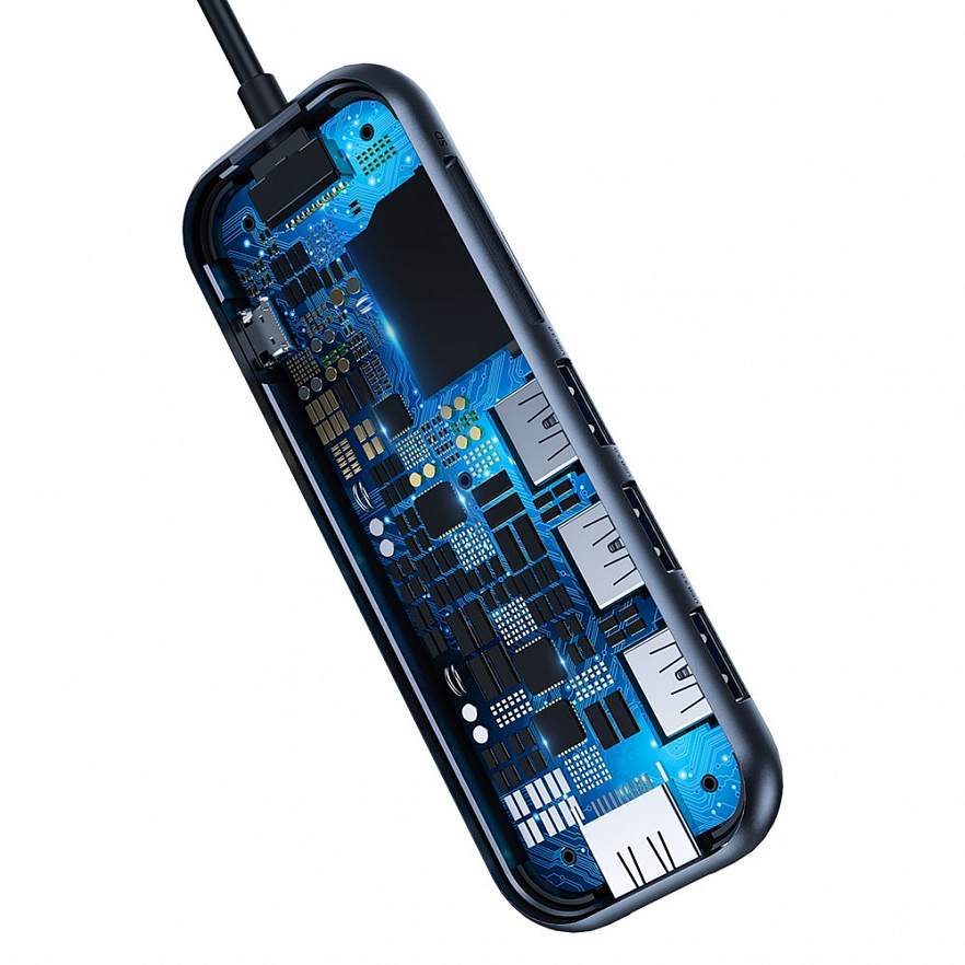 Мульти хаб Baseus Multi-functional HUB USB-C to HDMI / 3xUSB 3.0 / PD / SD / MicroSD тёмно-серый (CAHUB-CZ0G) 